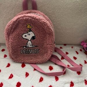 Peanuts Fuzzy Pink Kids Bag
